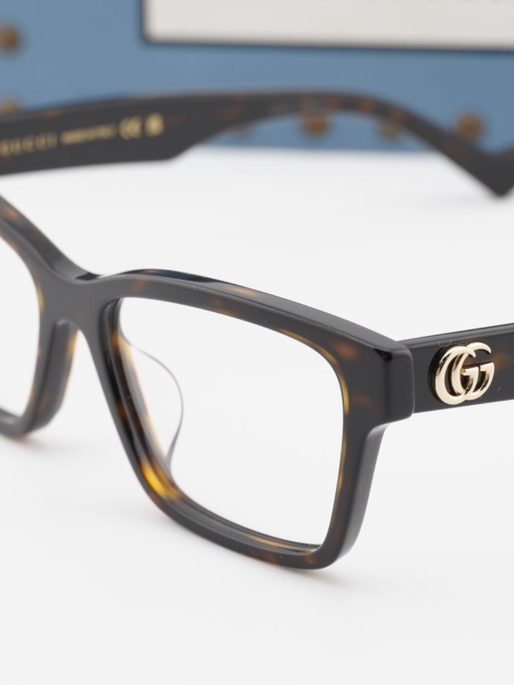 Gucci GG1476OK 002 Square Eyeglasses - Dark Havana 55mm - Picture 9 of 11